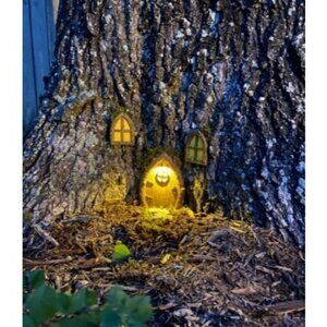 Fairy Door and Windows for Trees– Glow in The Dark Yard Art Sculpture Decoration